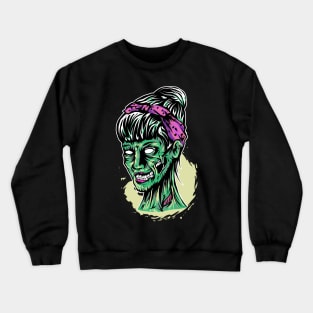 Funky Zombie Lady Crewneck Sweatshirt